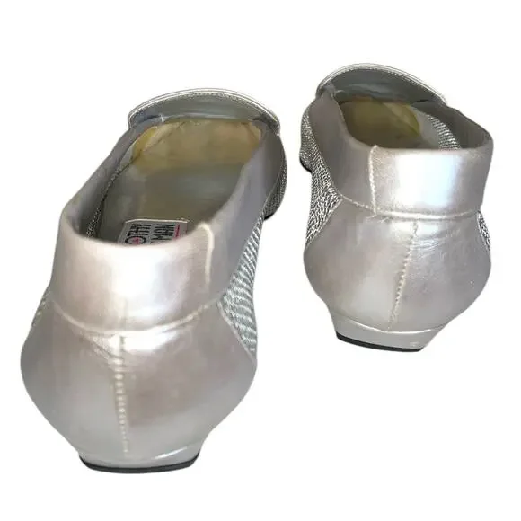 Timothy Hitsman Anchor Accented Silver Mesh Flats size 7 - Picture 3 of 15